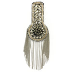 Studded Rhinestone Epaulet with Ball Chain Tassels, EP-028 (sold per piece)