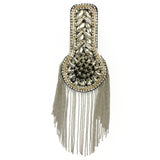 Studded Rhinestone Epaulet with Ball Chain Tassels, EP-028 (sold per piece)