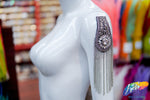 Silver/Crystal Beaded Rhinestone Epaulet, EP-019, EP-020 (sold per piece)
