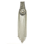 Silver/Crystal Beaded Rhinestone Epaulet, EP-019, EP-020 (sold per piece)