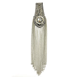 Silver/Crystal Beaded Rhinestone Epaulet, EP-019, EP-020 (sold per piece)