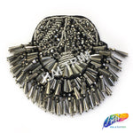 Beaded Gunmetal Epaulet, EP-014 (sold per piece)