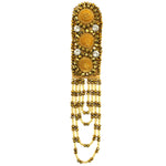Beaded Rhinestone Epaulet with Dangling Looped Beaded Tassels, EP-024 (sold per piece)