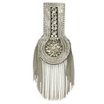 Rhinestone Chain Epaulet with Dangling Ball Chain Tassels, EP-029 (sold per piece)