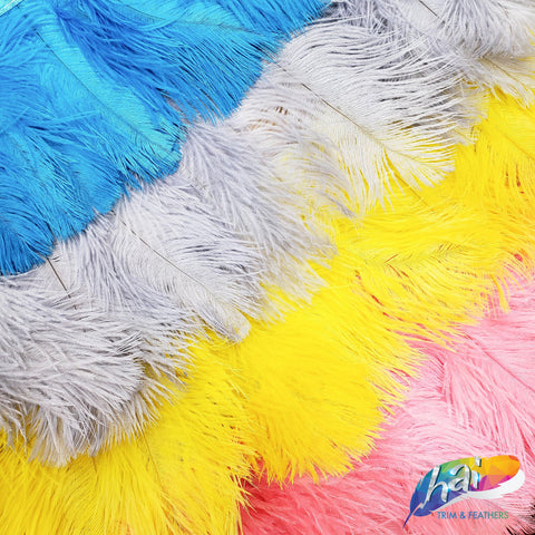 4-6" Bleached Dyed Ostrich Drab Fringe (1 Yard)