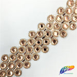 1 3/4" 4-row Dotted Rhinestone Iron on Trim, IRT-009