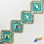 1 7/8" Multicolored Diamond Iron on Trim, IRT-013