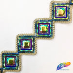 1 7/8" Multicolored Diamond Iron on Trim, IRT-013