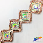 1 7/8" Multicolored Diamond Iron on Trim, IRT-013