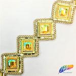 1 7/8" Multicolored Diamond Iron on Trim, IRT-013