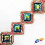 1 7/8" Multicolored Diamond Iron on Trim, IRT-013