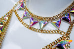 Chained Crystal AB Stone Bra Top, XY5000