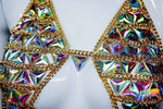 Chained Crystal AB Stone Bra Top, XY5000