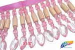 SALE! 3 1/2" Beaded Fringe with Acrylic and Wood Beads, FR-004