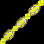 1 5/8" Neon Diamond Cateye Iron On Trim, IRT-119
