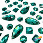 Teal Resin Stones, DD32
