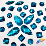 Dark Teal Resin Stones, DD25