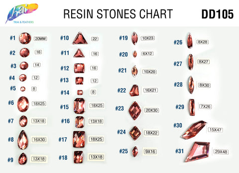 Coral Resin Stones, DD105