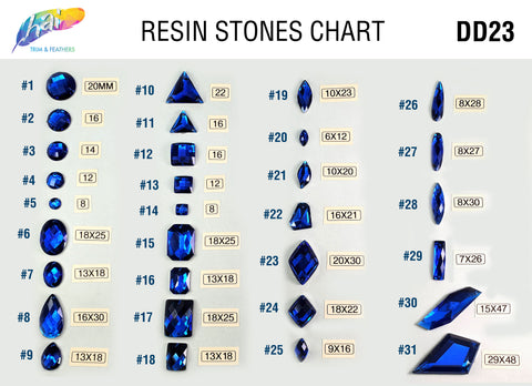 Royal Blue Resin Stones, DD23