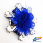 Colorful Glass Beaded Applique with Fur, BA-065