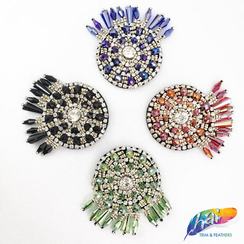 Color Beaded Rhinestone Dreamcatcher Applique,  BA-063