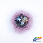 Colorful Glass Beaded Applique with Fur, BA-067