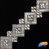 2" Diamond Crystal Rhinestone Iron on Trim, IRT-035