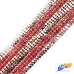 1 1/2” 2-row Acrylic Rhinestone Iron on Trim with Chainmail Strip Border, IRT-036