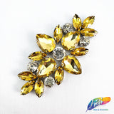 Glass Rhinestone Flower Motif Iron On Applique, IA-001