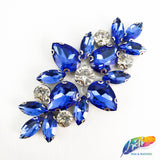 Glass Rhinestone Flower Motif Iron On Applique, IA-001