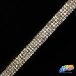 3/8" Crystal Rhinestone Iron on Trim with Beads, IRT-060