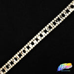 1/4" Square/Round Rhinestone Iron On Trim, IRT-062