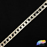 1/4" Square/Round Rhinestone Iron On Trim, IRT-062