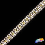 1/4" Square/Round Rhinestone Iron On Trim, IRT-062