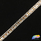 1/4" Square/Round Rhinestone Iron On Trim, IRT-062