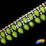 SALE! 1 1/4" 2-row Dangling Matte Color Teardrop Rhinestone Trim Fringe, ACR-20-1