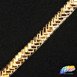 3/8" Herringbone Rhinestone Iron on Trim, IRT-063