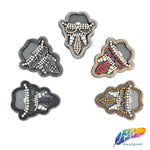 Cowboy Beaded Rhinestone Applique on Mesh, BA-023