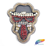 Cowboy Beaded Rhinestone Applique on Mesh, BA-023
