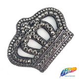 Crown Beaded Rhinestone Applique, BA-021