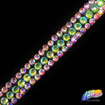 1/2" 3-row Color AB Rhinestone Iron on Trim, IRT-029