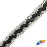 1/2" Double Diamond Rhinestone Iron on Trim, IRT-065