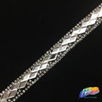 1/2" Double Diamond Rhinestone Iron on Trim, IRT-065