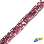 1/2" Double Diamond Rhinestone Iron on Trim, IRT-065