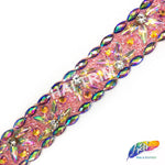 1 3/8” Pink/Purple Multicolored Stone Iron on Trim, IRT-068