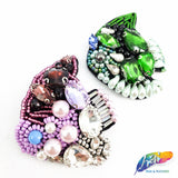 Multicolored Fish Beaded Rhinestone Applique, BA-033