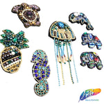 Dolphin Rhinestone Beaded Applique, BA-038