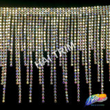 4 1/2" Multi-level Crystal Rhinestone Cupchain Fringe, RF-038