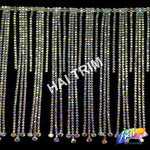 6 1/2" Rhinestone Cupchain Fringe with Round Glass Stones, RF-037