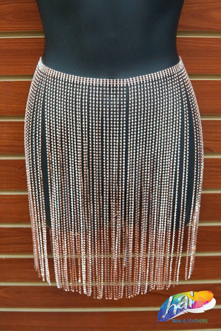 16" Rhinestone Cupchain Fringe (Sold By Piece - 36 inches), RF-040